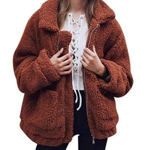 BRAND NEW DARK BROWN SHERPA JACKET